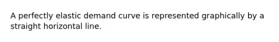 A perfectly elastic demand curve is represented graphically by a straight horizontal line.