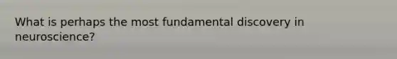 What is perhaps the most fundamental discovery in neuroscience?