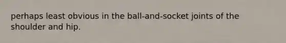 perhaps least obvious in the ball-and-socket joints of the shoulder and hip.