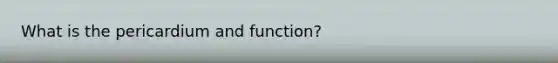 What is the pericardium and function?