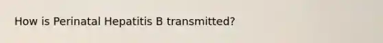 How is Perinatal Hepatitis B transmitted?