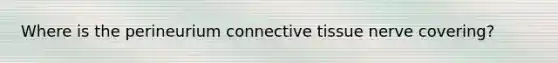 Where is the perineurium connective tissue nerve covering?