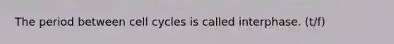 The period between cell cycles is called interphase. (t/f)