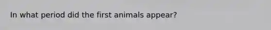 In what period did the first animals appear?