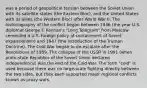 was a period of geopolitical tension between the Soviet Union with its satellite states (the Eastern Bloc), and the United States with its allies (the Western Bloc) after World War II. The historiography of the conflict began between 1946 (the year U.S. diplomat George F. Kennan's "Long Telegram" from Moscow cemented a U.S. foreign policy of containment of Soviet expansionism) and 1947 (the introduction of the Truman Doctrine). The Cold War began to de-escalate after the Revolutions of 1989. The collapse of the USSR in 1991 (when proto-state Republics of the Soviet Union declared independence) was the end of the Cold War. The term "cold" is used because there was no large-scale fighting directly between the two sides, but they each supported major regional conflicts known as proxy wars.