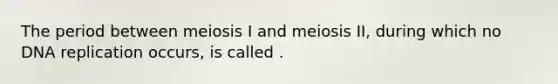 The period between meiosis I and meiosis II, during which no DNA replication occurs, is called .
