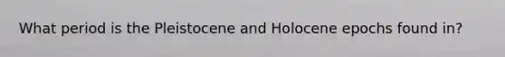 What period is the Pleistocene and Holocene epochs found in?