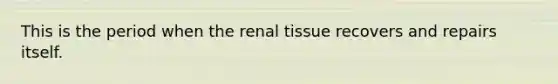 This is the period when the renal tissue recovers and repairs itself.