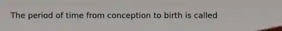 The period of time from conception to birth is called