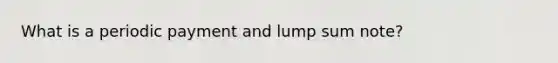 What is a periodic payment and lump sum note?