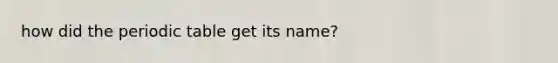 how did the periodic table get its name?