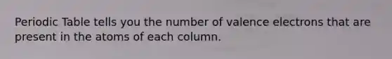 Periodic Table tells you the number of valence electrons that are present in the atoms of each column.