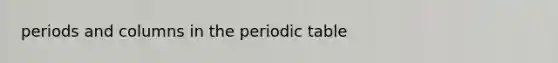 periods and columns in the periodic table