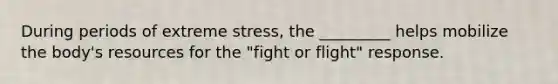 During periods of extreme stress, the _________ helps mobilize the body's resources for the "fight or flight" response.