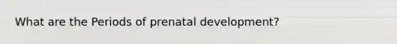 What are the Periods of prenatal development?