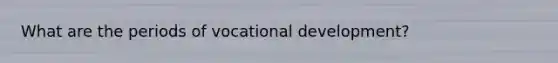 What are the periods of vocational development?