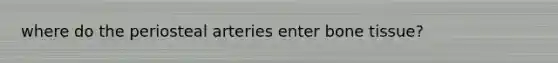 where do the periosteal arteries enter bone tissue?