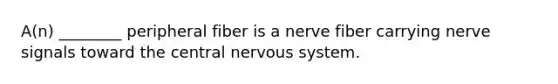 A(n) ________ peripheral fiber is a nerve fiber carrying nerve signals toward the central nervous system.