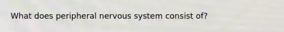 What does peripheral nervous system consist of?