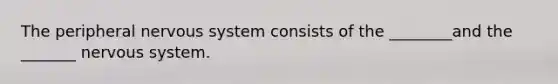 The peripheral nervous system consists of the ________and the _______ nervous system.