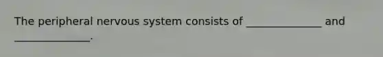 The peripheral nervous system consists of ______________ and ______________.
