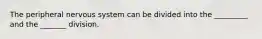 The peripheral nervous system can be divided into the _________ and the _______ division.