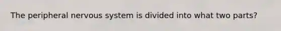 The peripheral nervous system is divided into what two parts?