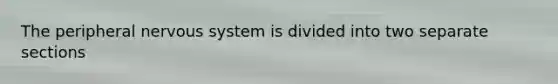 The peripheral nervous system is divided into two separate sections
