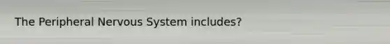 The Peripheral Nervous System includes?