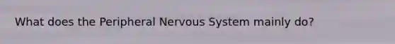 What does the Peripheral Nervous System mainly do?