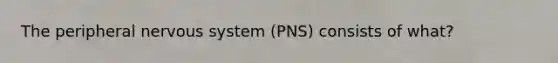 The peripheral nervous system (PNS) consists of what?