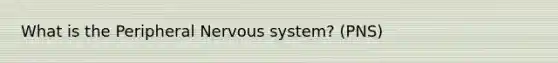 What is the Peripheral <a href='https://www.questionai.com/knowledge/kThdVqrsqy-nervous-system' class='anchor-knowledge'>nervous system</a>? (PNS)