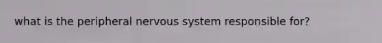 what is the peripheral nervous system responsible for?