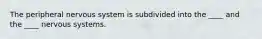The peripheral nervous system is subdivided into the ____ and the ____ nervous systems.