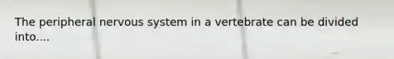 The peripheral nervous system in a vertebrate can be divided into....