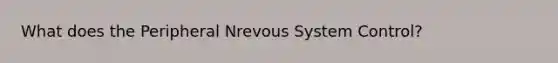 What does the Peripheral Nrevous System Control?