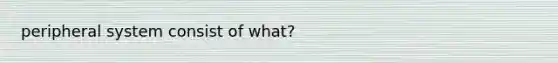 peripheral system consist of what?