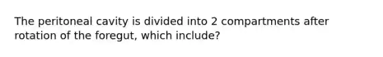 The peritoneal cavity is divided into 2 compartments after rotation of the foregut, which include?