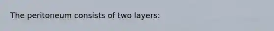 The peritoneum consists of two layers: