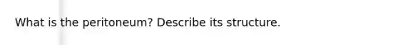 What is the peritoneum? Describe its structure.