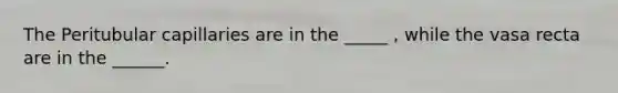 The Peritubular capillaries are in the _____ , while the vasa recta are in the ______.