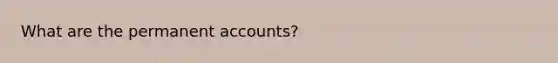 What are the permanent accounts?