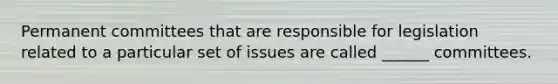 Permanent committees that are responsible for legislation related to a particular set of issues are called ______ committees.