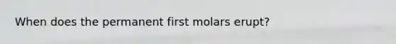 When does the permanent first molars erupt?