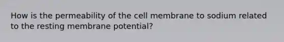 How is the permeability of the cell membrane to sodium related to the resting membrane potential?