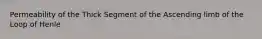 Permeability of the Thick Segment of the Ascending limb of the Loop of Henle