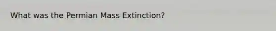 What was the Permian Mass Extinction?