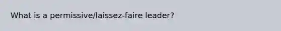 What is a permissive/laissez-faire leader?