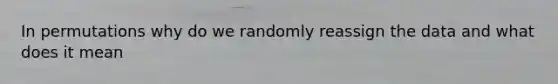 In permutations why do we randomly reassign the data and what does it mean