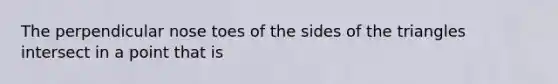 The perpendicular nose toes of the sides of the triangles intersect in a point that is